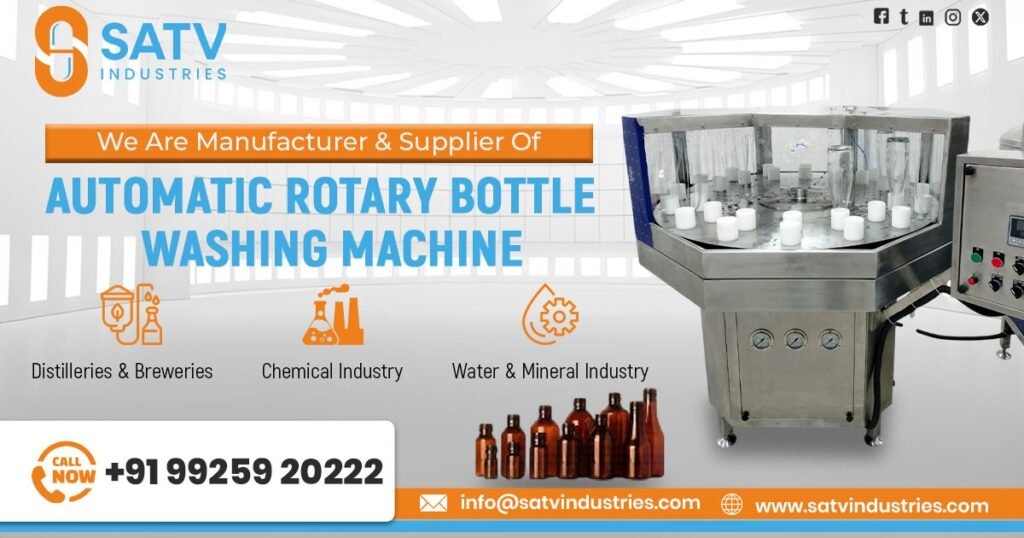 Rotary Glass Bottle Washing Machine in Delhi