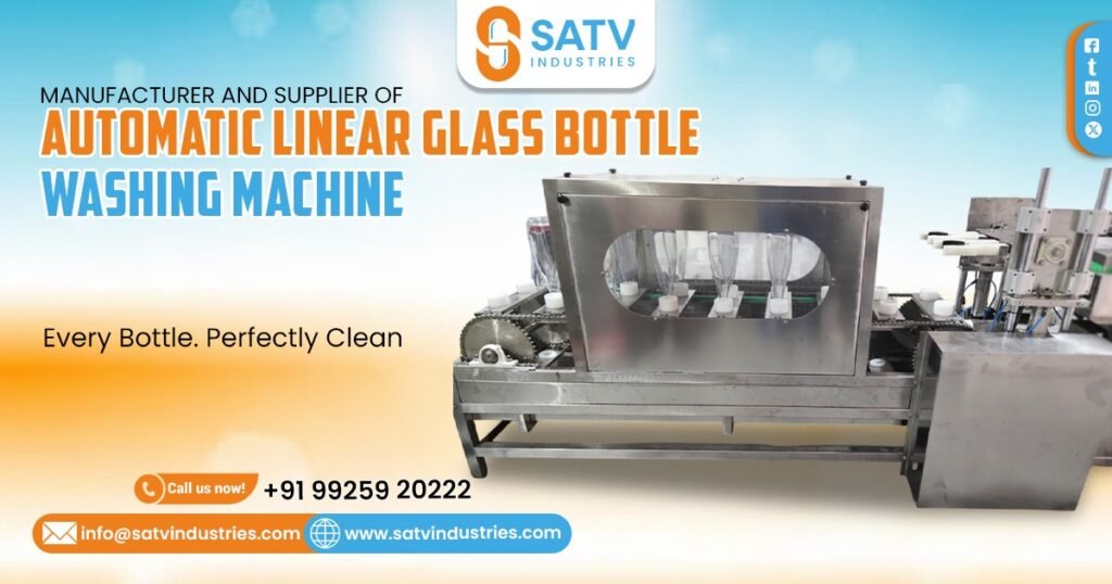 Automatic Linear Glass Bottle Washing Machine in Dhaka