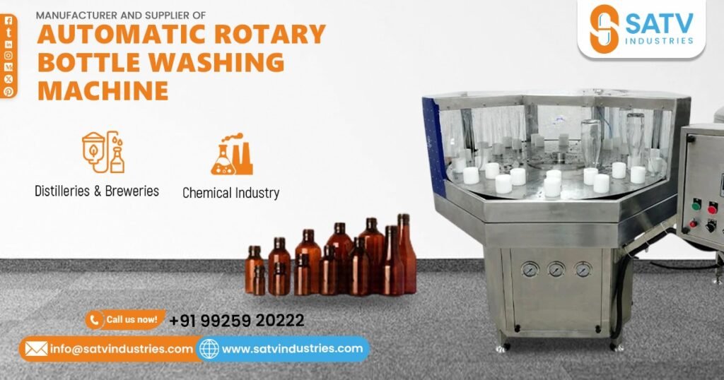 Automatic Rotary Bottle Washing Machine in Hyderabad