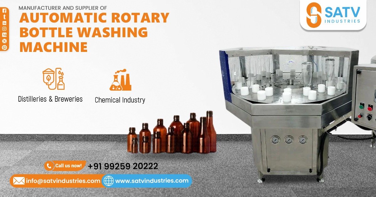 Automatic Rotary Bottle Washing Machine in Hyderabad