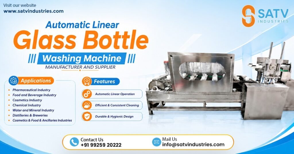Automatic Linear Glass Bottle Washing Machine in Vietnam