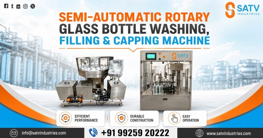 Semi-Automatic Rotary Glass Bottle Washing Filling and Capping Machine in Sydney