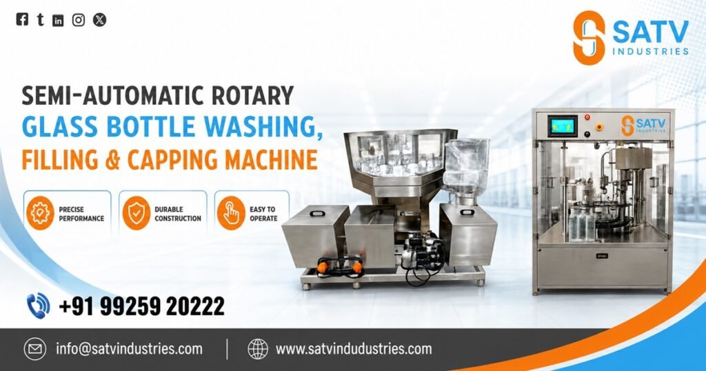 Semi-Automatic Rotary Glass Bottle Washing Filling and Capping Machine in Qatar