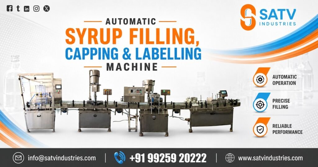 Automatic Syrup Filling Capping and Labelling Machine in Qatar